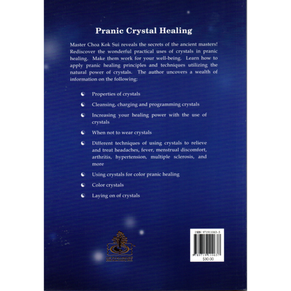 Book Pranic Crystal Healing by Master Choa Kok Sui - back cover