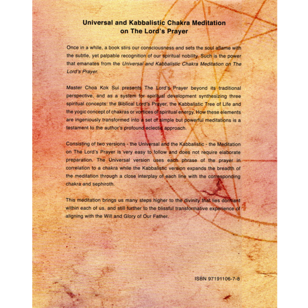 Book Universal and Kabbalistic Chakra Meditation on the Lord's Prayer- By MCKS- back cover English