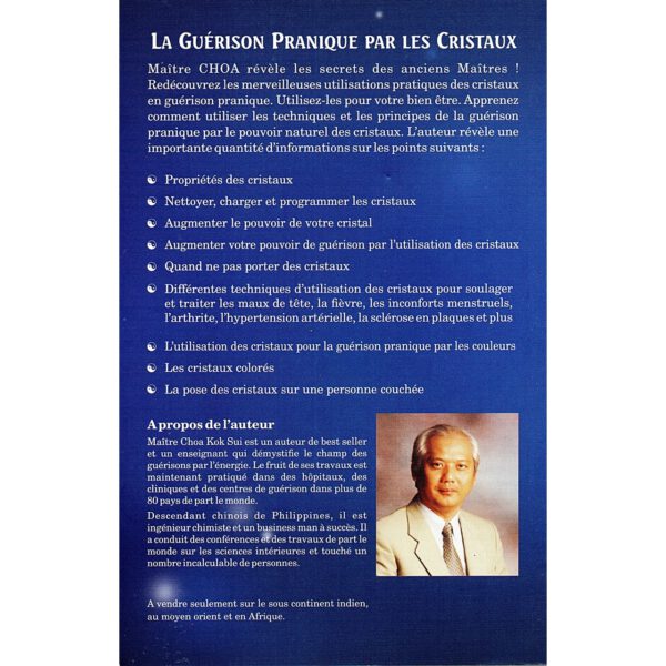 Livre La Guérison Pranique par les Cristaux_de Master Choa Kok Sui - en français - Pranic Healing MCKS en Belgique